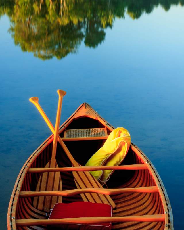 Canoe in Maine lake